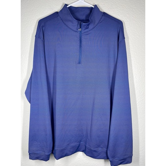 Magaschoni Men's Quarter Zip Sz XXL Pullover Blue Performance Shirt Classic - Picture 1 of 10